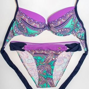 Purple and Aqua Paisley Swimsuit